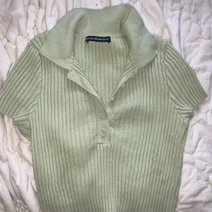 Brandy melville bridget ribbed collar crop top